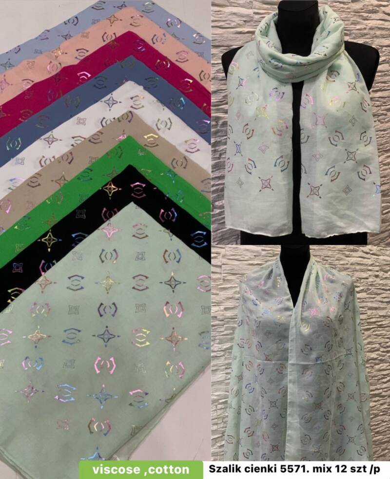 Szaliki damskie Roz Standard, Mix Kolor Paczka 12 szt